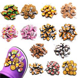 Pizza Milk Tea Croissant Candy Shoe Charms PVC Leuke ijsschoenen Buckle Accessories Fit Croc Jibz X-Mas Kids Gifts 2838