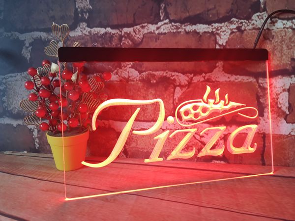 Pizza tranche bière bar pub club 3d signes led néon lumière signe décor à la maison artisanat