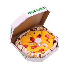 Pizza Sokken PIZZA Midtube Katoenen Sokken Heren Creatieve Mode Paar Kerstcadeau Box Sokken Kerstsokken