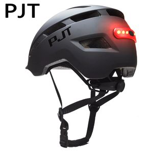 PJT USB Casque de cyclisme de feu arrière rechargeable Inmold Mountain Road Bicycle Sports SAFE HAT MTB 240401