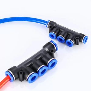 PK PKG PNEUMATISCHE SNEL CONNECTOR Plastic 5-weg variabele diameter Diameter waterpijp snel inzetstuk Luchtslang zachte PU-buis 4 6 8 10 12mm