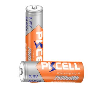 PKCELL 2500MWH AA Batterie rechargeable de haute qualité 1,6 V NI-Zn AA Batteries avec boîte pour les microphones de machine de jeu Corloge de souris
