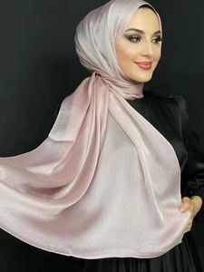 Pkvn hijabs 170*70cm moslim sjaal sjaal vrouwen luxe abaya zijden satijn hijab ramadan hijabs voor vrouw abayas jurk tulband instant undercap d240425