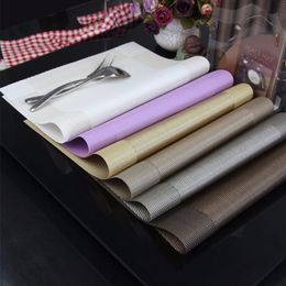 Napperons lavables en PVC, tapis de Table à manger, en vinyle tissé résistant à la chaleur, pour Table de cuisine, 7 couleurs