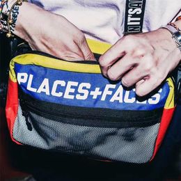 Plaatsen gezichten pakket streetwear casual klassieke reflecterende crossbody tassen hiphop satchel backpack2994