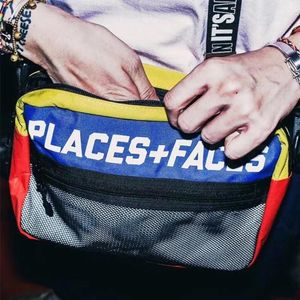 Plaatsen gezichten pakket streetwear casual klassieke reflecterende crossbody tassen hiphop tasje backpack280m