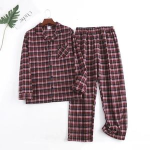Plaid Design Multi Couleurs Chaud Coton Flanelle Pantalon à manches longues Pyjamas pour hommes Automne et Hiver Homewear Ensembles de vêtements de nuit 240315