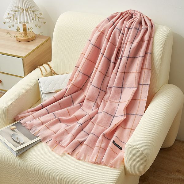 Plaid Design élégant femmes écharpe en cachemire de luxe mode foulards épaissir hiver chaud dames Cape châles Poncho couverture