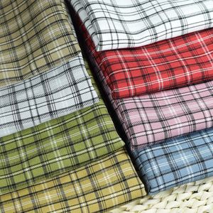 Tissu à carreaux micro-élastique au mètre pour jupes uniformes JK chemises vêtements couture TR Style britannique tissu décoratif doux rose 240116