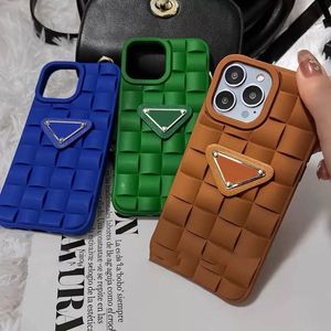 Plaid Fashion Phone Case Vert Luxe Designer Téléphones Cas Marque Classique Triangle Unisexe Iphone Cas Pour 14 13 11 12 Pro Max 7 8 X XS Bule