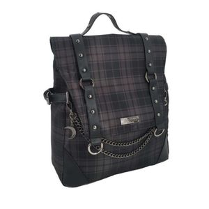 Plaid Gothic Punk Rock Keten Rugzak Vrouwen Techwear Goth Sac A Dos Mochilas Schooltassen Voor Tienermeisjes Bagpack 210913312R