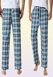 Pantalons de pyjama à carreaux à carreaux Pantalons de sommeil se prélassent à la maison détendue pantalon pantalon flanelle confortable jersey coton doux pantalon pijama hombre 24237218