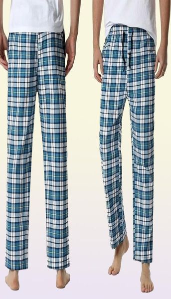 Pantalons de pyjama à carreaux à carreaux Pantalons de sommeil se prélassent à la maison détendue pantalon pantalon flanelle confortable jersey coton doux pantalon pijama hombre 24610492