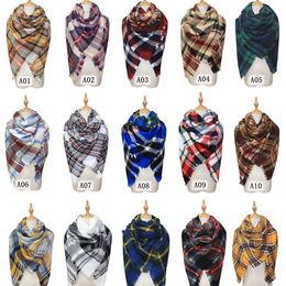 Geruite sjaal mode warme winter vierkante sjaals retrotravel rooster breien warp sjaals zomer halsdoek sjaal bandana 140 * 140 cm tlzyq1333
