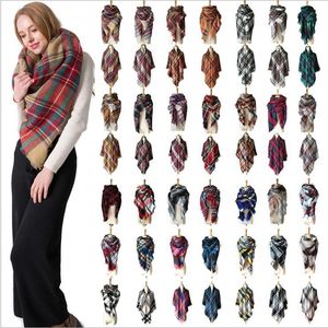 Geruite sjaal tartan kasjmier sjaals meisjes winter driehoek deken sjaal ontwerper klassieke acryl sjaals rooster cheque wraps 179 kleur C6838