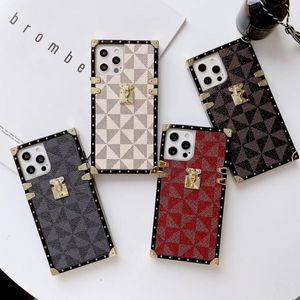 Coques de téléphone carrées à carreaux pour iPhone 14Pro 13 12, coques de prévention