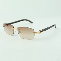 Schlichte schwarze Buffs-Sonnenbrille 3524012 mit 56-mm-Gläsern für Damen und Herren