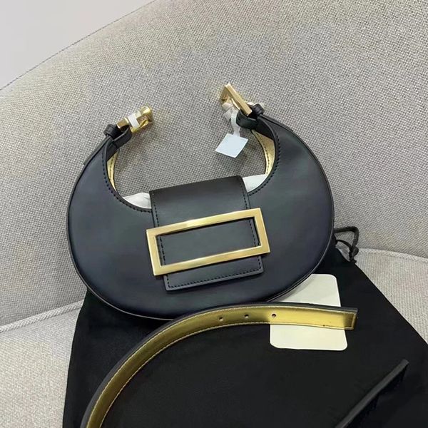 Sac fourre-tout uni Cookie Gym Sac sous les aisselles Sacs à main pour femme Sac à main demi-lune de vacances Designer Dame de luxe Mini cuir lisse Sacs à bandoulière détachables