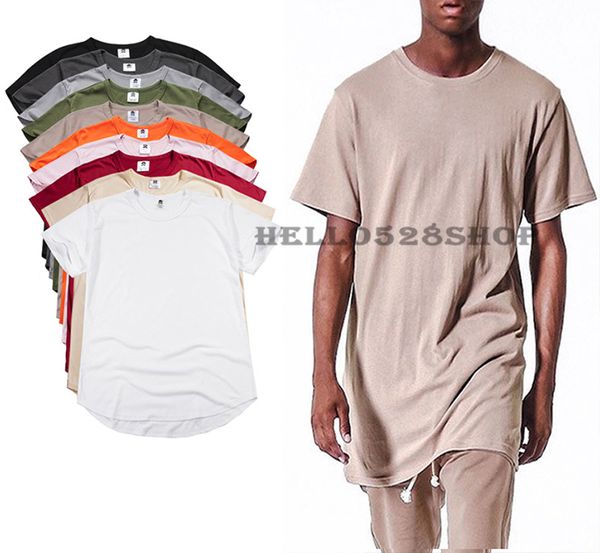 Couleur unie Mode Hommes Slim Fit T-shirt à manches courtes Homme Hip Hop T-shirt High Street Designer Stars Style Simple Tops Multicolore