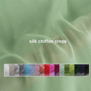 Gewoon geverfde pure moerbei zijden sjaal textiel gekreukte zijden chiffon crêpe stoffen T200810