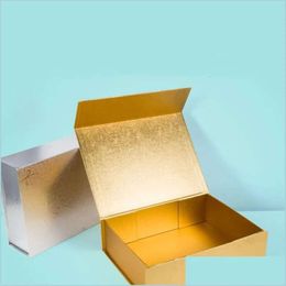 Pliant pliage en gros enveloppe Cardboard Boîtes rigides CLOSE MAGNÉTIQUE 6 COULEURS Disponible Emballage Perruques Cosmetic Gift Box DR DH6FK DHFK