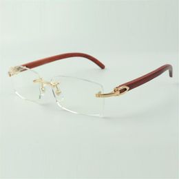 Monture de lunettes unie 3524012 avec pieds en bois d'origine et verres 56 mm pour unisexe289x