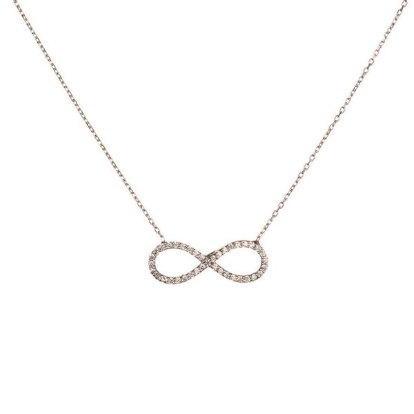 Symbole Infinity Symbole Solde Collier à la main Solide 925 Sterling Argent Sterling Women Bijoux