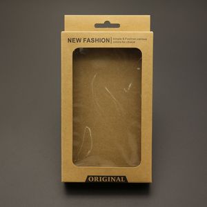 Boîte d'emballage en papier kraft brun uni avec insert pour étui de téléphone iPhone 5S 4S 6S PLUS Samsung Galaxy S4 S5 S6 Edge note 2 3 4