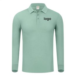 Gewoon lange mouw polo shirt mannen dames solide 3 knoppen revers thirts herfst winter golfpolo's gewone heren tops kleding op maat 240420