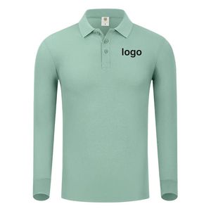 Effen poloshirt met lange mouwen Heren Dames Effen 3-knops revers T-shirts Herfst Winter Golfpolo's Normale herentops Kleding op maat 240329