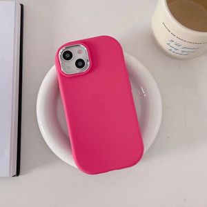 Estuches de colores de caramelo de metal liso para iPhone 15 14 13 12 11 Pro Max X XR XS Protector a prueba de golpes Funda de TPU suave Funda para teléfono Precio de fábrica