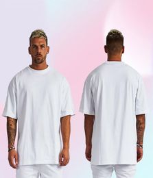 Schlichtes, übergroßes T-Shirt für Männer, Fitnessstudio, Bodybuilding und Fitness, lockere lässige Lifestyle-Kleidung, T-Shirt für Männer, Streetwear, HipHop-T-Shirt, T200211366161