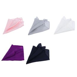 Effen vaste moerbeiboom zijde pocket vierkante zakdoek multicolor voor mannen