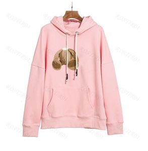 Plams Angel Designer Hoodie Heren Roze Hoodies Bear Graphic Tee Street Splash Ink Vrouwen Hoodys Trend Plus Truien Palm Angel 703