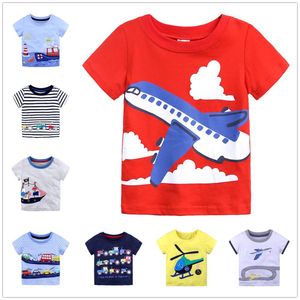 Vliegtuig kleine jongen t-shirts baby jongens t-shirts zomer peuter jongen t-shirt kids top 100% katoen Tee shirt jersey blouses 1-6 jaar 210413