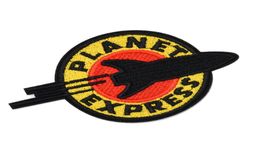 Planet Express Space UFO Iron op geborduurde kledingpleisters voor kledingstrepen Badges Stickers kledingapparatuur hele6919021