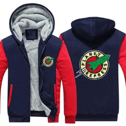 Planet Express Dikker Hoodie Vintage Planet Express Gedrukte Trui Warme Hoodie Planet Express Fleece Hoodie Dikker Jas 201020257S