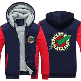 Planet Express Dikker Hoodie Vintage Planet Express Gedrukte Trui Warme Hoodie Planet Express Fleece Hoodie Dikker Jas 201020209p