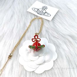 Collier planète collier de créateur pour femme Vivienen bijoux de luxe Viviane Westwood 3d Saturn Design collier femmes accessoires décoratifs de noël