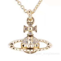 Collier planète collier de créateur pour femme Vivienen bijoux de luxe Viviane Westwood diamant Saturn collier en or pendentif cadeau de Saint Valentin