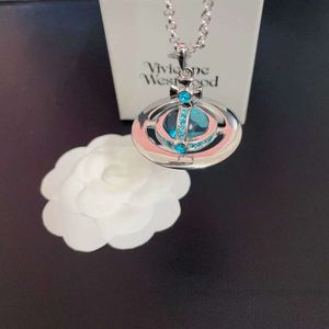 Collier planète collier de créateur pour femme Vivienen bijoux de luxe viviane westwood Western Glacier bleu orb grand collier Saturne tridimensionnel Vivienne Pl