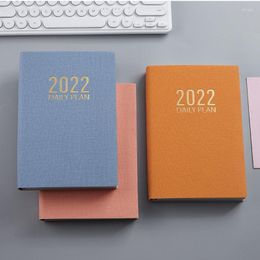 Planificador Cuadernos Semanal Mensual 2023 Calendario Pegatinas Cubierta de piel sintética Marcas de libro A5 Papel Premium