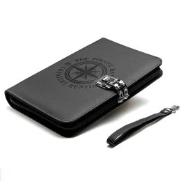 Planners Nieuwe Creative A5 Wachtwoord Lock Senior PU Leather Business Padfolio Travel Notebook Planner met Binder Zipper Lift Handgreep