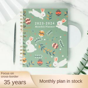 Planificateurs New Lovely Rabbit Peinture mensuelle Planne et A5 Notebook for Girls and Student 2023 Bonita Agenda