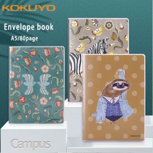 Planificateurs One Japanese Kokuyo Enveloppe Notebook Manchet en caoutchouc transparent Grille Blocage Blocage 80 pages A5 Livre d'illustrator