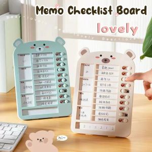 Planificadores Reutilizables Lindo Bear Memo Boardlist Board para niños Disciplina Punch Tarjeta Punch Murall Hanging Lista de verificación de la lista de verificaciones de vacaciones Memo Board