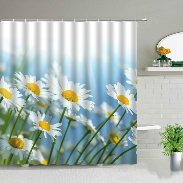 Plant de salle de bain rideaux de douche à aquarelle cactus fleuriste peinture à la maison décor baignoire couvercle couvercle en tissu en tissu polyester