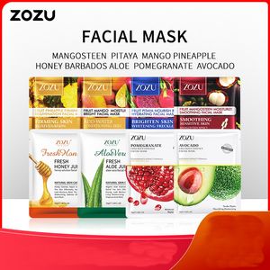 Plante Fruit Essence Masque facial Éclairage Nourrissant Nourrissant tendre hydratante Contrôle de l'huile de peau Délivrant Masque enveloppé Masque Masque Cosmétique Face Care