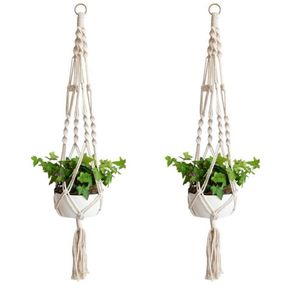 Planchers de plantes Macrame Ropes Pots Solder Panier de pot de fleur intérieur Mur de la corde de soulève suspendue