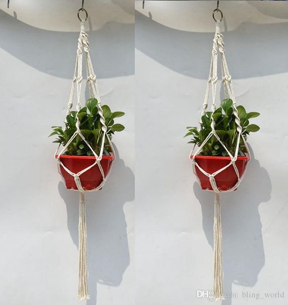 Colgadores de plantas Cuerdas de macramé Soporte para macetas Cesta para macetas de interior Cuerda de elevación Jardinera para colgar en la pared Cesta colgante Portaplanos YW3777-ZWL